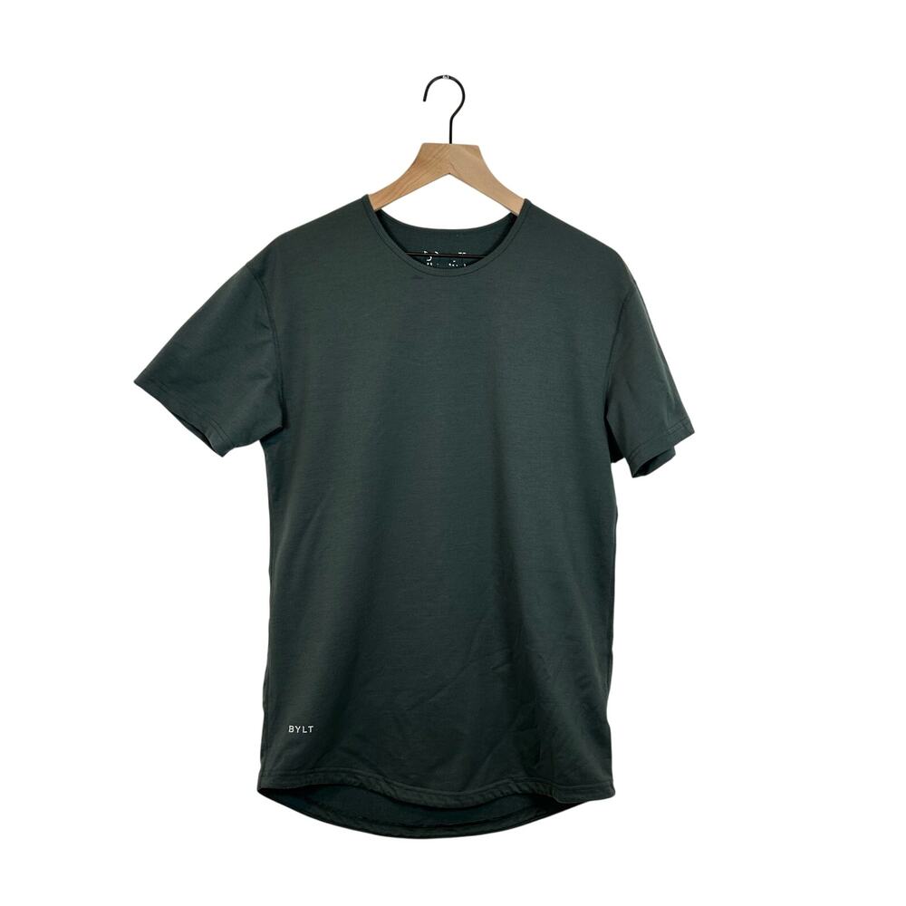 BYLT Drop-Cut: BYLT Signature gray crew neck‎ Round hem men’s t-shirt Size M